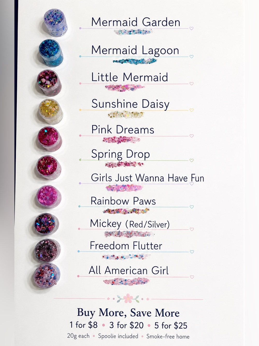 Hair and body Glitter Mix Set - Multicolor Sparkle Collection